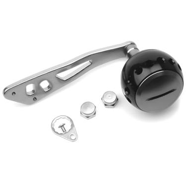 Imagem de Alça universal de molinete de pesca de alumínio, manivela de 9,5 cm, botão de 4,5 cm para modelos de trolling, isca, spinning