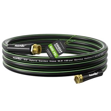 Imagem de RAINPOINT Mangueira de jardim 4,6 m x 5/20.3 cm, mangueira de água curta, flexível, mangueira híbrida leve com alça giratória, acessórios macho para fêmea