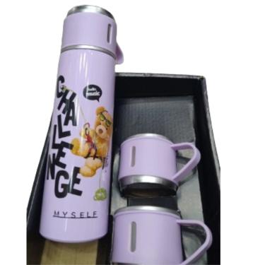 Imagem de Kit Garrafa Térmica Urso com Xícaras