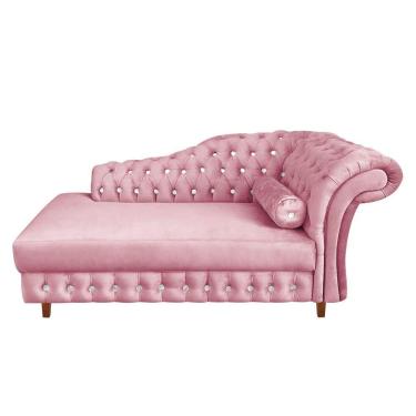 Imagem de Divã Chesterfield Juliette 160cm Pés Chanfrado Rose