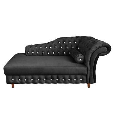 Imagem de Divã Chesterfield Juliette 160cm Pés Chanfrado Preto