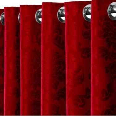 Imagem de Cortina para sala,Cortina Premium Para Sala e Quarto Jacquard Estampada 1,30 X 2,00 Metros Ideal para Janela Semi Blackout(vermelho)