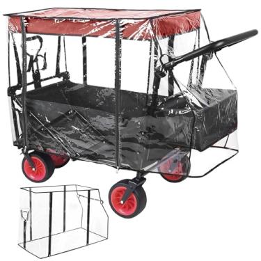 Imagem de Capa de chuva de vagão à prova d'água, proteção contra vento transparente, toldo de carrinho dobrável, proteção de vagão de jardim