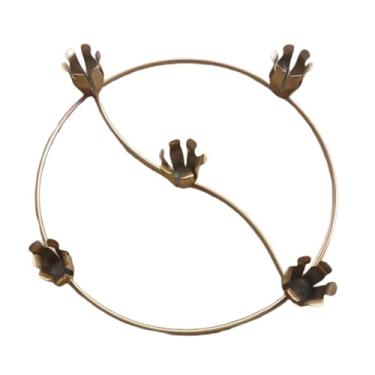 Imagem de Generic Castiçal redondo para mesa, decoração de mesa, castiçal decorativo, decoração de metal para casa, do Advento de Natal, Suporte para 5 Velas