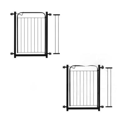 Imagem de Portão de Segurança e Grade para Cachorros - Inclui Extensor para Ajuste Personalizado(02 PORTÕES PRETO FRETE GRÁTIS)