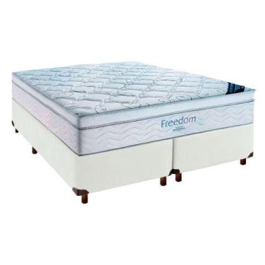 Imagem de Cama Box Branco + Colchão Queen Freedom Ortobom