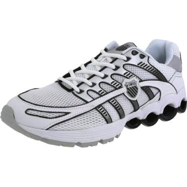 Imagem de K-SWISS Tênis de corrida masculino Super Tubes Run 50, branco/preto/prata, 10