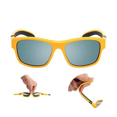 Imagem de Caalex Óculos de sol polarizados estilo esportivo infantil armação flexível de borracha para meninos e meninas