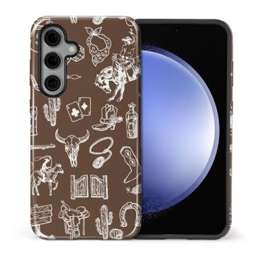 Imagem de Flivro Capa para Samsung Galaxy S23 FE, capa rígida 2 em 1 PC e amortecedor interno de silicone, antiarranhões, à prova de choque, design fino, colagem de caubói ocidental