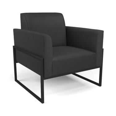 Imagem de Poltrona Base Industrial Alta Preto Marisa Corino D03 - D\'rossi Cor Preto