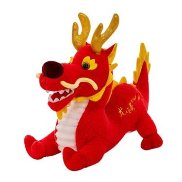 Imagem de ＫＬＫＣＭＳ Bonecas de pelúcia de dragão, brinquedos de pelúcia de dragão de pelúcia, brinquedos de pelúcia fofinhos de dragão de desenho animado, decoração de, Vermelho