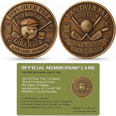 Imagem de Funny Golf Token & Wallet Card for Men, Humorous Whiskey Themed Golf Ball Marker with Saying, Novelty Golf Gag Gift for Father's Day Christmas Retirement, Golf Accessories for Dad Him Husband (A set)