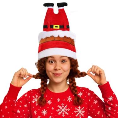 Imagem de Christmas Santa Pants Hat, Funny Novelty Upside Down Christmas Hat with Sturdy Design for Adults, Xmas Party Costume Accessories & Holiday Gift
