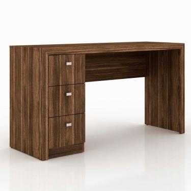Imagem de Mesa Para Computador 3 Gavetas Me4102 Nogal - Tecno Mobili