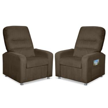 Imagem de Kit 2 Poltronas Decorativas Do Papai Reclinável Confortável Suede LM D