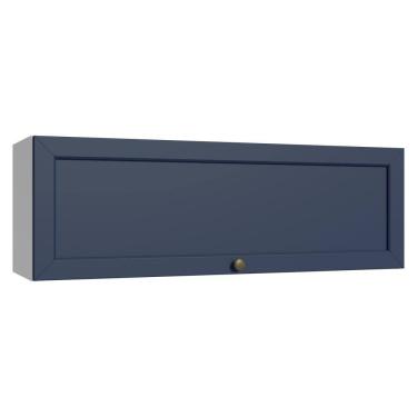 Imagem de Armário Aéreo 100 cm 1 Porta Basculante Branco/Azul Vik Madesa