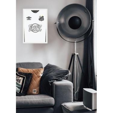 Imagem de Quadro Santos Charlie Brown Jr com Vidro e Moldura Branca Tamanho:21cm