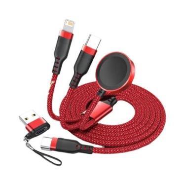 Imagem de Carregador Magnético Sem Fio 3 Em 1 Cabo De Carregamento Múltiplo USB 