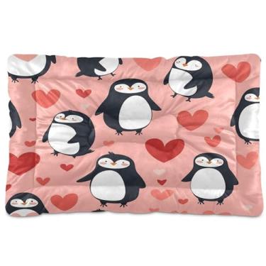 Imagem de SEHANY Cama de pinguins fofos para cães e gatos com fundo antiderrapante, caixa de canil, colchão macio para animais de estimação, lavável para cães pequenos, médios e grandes, gatos, 91 x 61 cm