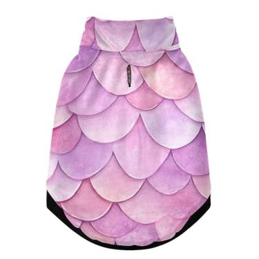 Imagem de SEHANY Casaco de cachorro com escama de peixe arco-íris para cães pequenos, superquente à prova de vento, jaqueta de inverno macia e aconchegante para clima de neve fria com coleira para animais de