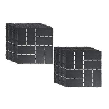 Imagem de Telhas de plástico para pátio entrelaçadas, placas de terraço ao ar livre 30 x 30 cm azulejos de clique à prova de intempéries pátio para piscina varanda quintal varanda varanda café K 20 peças