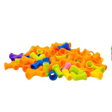 Imagem de Brinquedo de Montar Formas Tubos Encaixar, 72 Peças, Polipropileno, Cores Sortidas, 27x21x5cm, Desenvolvimento de Coordenação Motora