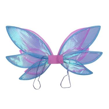 Imagem de kowaku Asas de fada - Adereço fotográfico para apresentações de palco, bailes de máscaras, Halloween e Carnaval, Azul Rosa