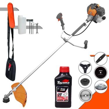 Imagem de Cortador de Grama Profissional À Gasolina Tekna RL430P 43cc 1,7HP 10.000rpm Roçadeira Multifuncional Com 6 Opções de Cortes + ÓLEO TOYAMA 2T