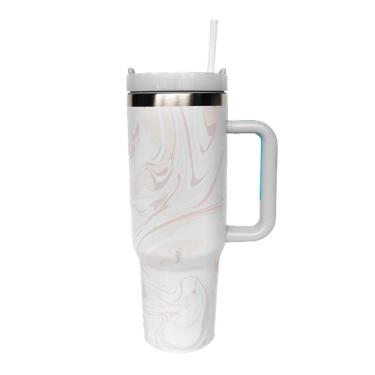 Imagem de Copo Térmico Inox 1200Ml Tampa Canudo Quente Frio -Off White