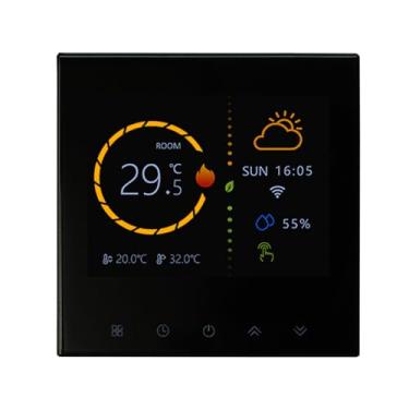 Imagem de Luocute Termostato Inteligente, Painel de Controle de Aquecimento de Piso de água Programável WiFi Com Display LED Touchscreen para Caldeiras Elétricas e Sistemas de Aquecimento (BLACK)