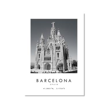 Imagem de Pôster de cidade preto e branco - impressão de viagem Roma Las Vegas Veneza Paris Sydney Amsterdam Amalfi Sanfrancisco Pintura em tela impressões de paisagem da cidade do mundo imagens de parede