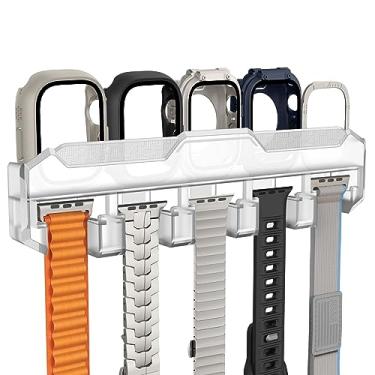 Imagem de Fullife Compatível com 15 compartimentos para Apple Watch Band Organizer Holder Storage e 5 compartimentos para Apple Watch Case Organizer – Suporte de pulseira, caixa de relógio para homens e mulheres, transparente