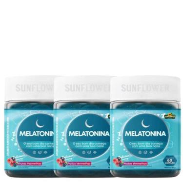 Imagem de Melatonina Sunflower Sabor Frutas Vermelhas 180 Gomas