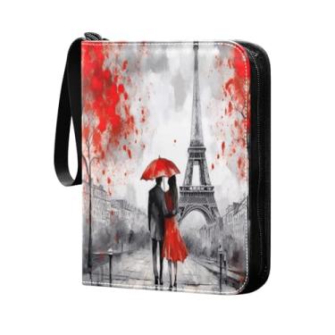 Imagem de Wassud Fichário de 4 bolsos Torre Eiffel comporta 400 cartões padrão, álbum TCG CCG MTG à prova d'água, presentes para colecionadores, meninos e meninas