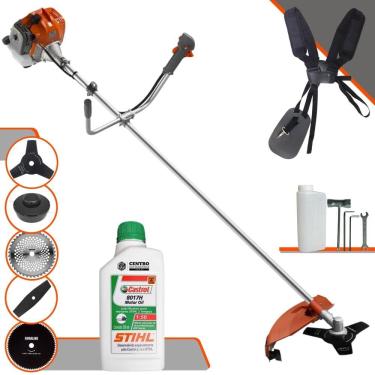 Imagem de Máquina de Cortar Grama Tekna RL430ACN-TK À Gasolina 43cc 1,7HP 9.000rpm Roçadeira Lateral Multifuncional Com 5 Opções de Cortes + ÓLEO STIHL 2T