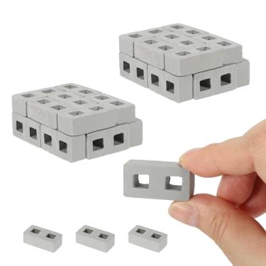 Imagem de PATIKIL Miniature Bricks, 100 Pcs 1:12 Scale Mini Grey Tiles Clay Roof Miniature Brick Dollhouse Roofing DIY Craft Accessories Building Supplies for Fake House Model Garden