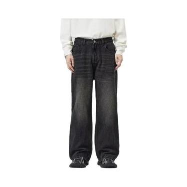 Imagem de Calça Jeans Masculina Solta - Estilo Hip Hop Retrô com Perna Larga, BR