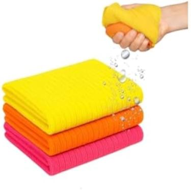 Imagem de Pano macio multiuso absorvente e resistente para limpeza, colorido, sortido - Cores sortidas