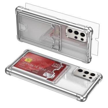 Imagem de Asuwish Capa de celular para Samsung Galaxy S24 Ultra 5G com protetor de tela de vidro temperado e suporte de cartão rígido resistente à prova de choque acessórios S24Ultra 24S S 24 24Ultra feminino