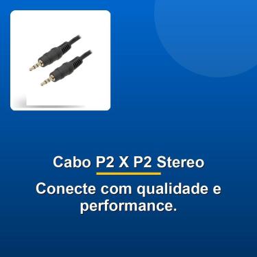 Imagem de Cabo P2 X P2 Stereo Preto Níquel
