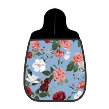 Imagem de Lixeira De Carro Organizador Lixinhocar Rosas Vermelhas Brancas Fundo Azul Claro