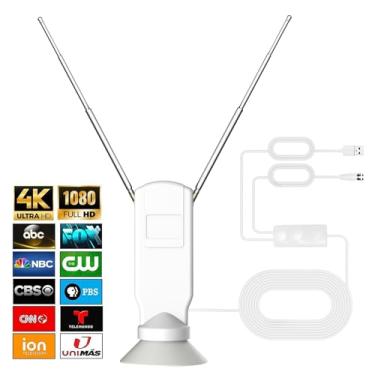 Imagem de Antena de TV interna para Smart TV, antena HD digital de recepção de 360° sem cabo, suporta 4K/8K/1080p para canais locais gratuitos, com super amplificador de sinal (1Bunny, médio)