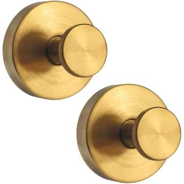 Imagem de 2 ganchos dourados com ventosa, ganchos de parede resistentes para guirlandas de Natal, toalhas e acessórios de banheiro - Ganchos decorativos sem broca para cozinha, banheiro, porta