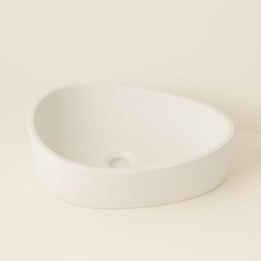 Imagem de Cuba Pia Cimento de Apoio Sobrepor Para Banheiro (Gota, Branco)