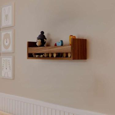 Imagem de Prateleira Porta Brinquedo Freijó 50 x 12cm Suporte Invisivel - Mercad