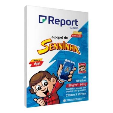 Imagem de Papel Sulfite A4 180g com 50 Branco Senninha Report