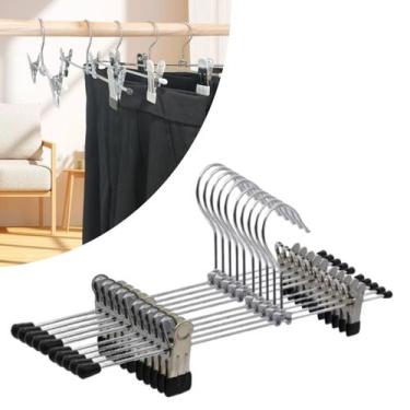 Imagem de Kit de Cabides de Metal com Clipes para Saias e Calças 10 un Guarda Ro