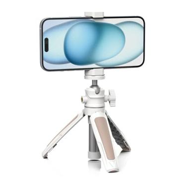 Imagem de Zyyini Tripé de Mesa, Mini tripé de Câmera Extensível de 15,5-25,5 Cm Com Cabeça Esférica de Metal de 360 ​​graus, Suporte de Mesa para Selfie Stick para Câmera Sem Espelho de (Branca)