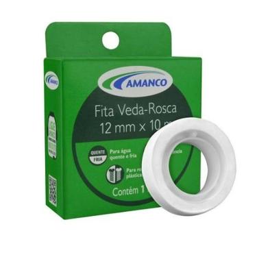 Imagem de Veda Rosca 12mm 10m Amanco P.t.f.e. Teflon Tubulações Vapor Ar Comprimido Vácuo água Quente Químcos