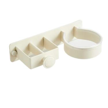 Imagem de Suporte de metal de parede para secador de cabelo, suporte de alisador de cabelo para casa de banho, suporte de secador de cabelo, prático, multifuncional, suporte de armazenamento para secador de